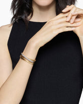 Pavé Crossover Three Row Cuff Bracelet in 18K Yellow Gold with Diamonds, 20mm